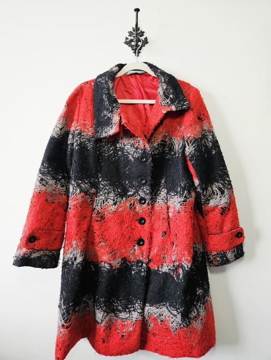 Desigual Jackets & Blazers - Desigual Textured Thread Coat Size 44 US XL Statement Coat Oversized Avant Garde